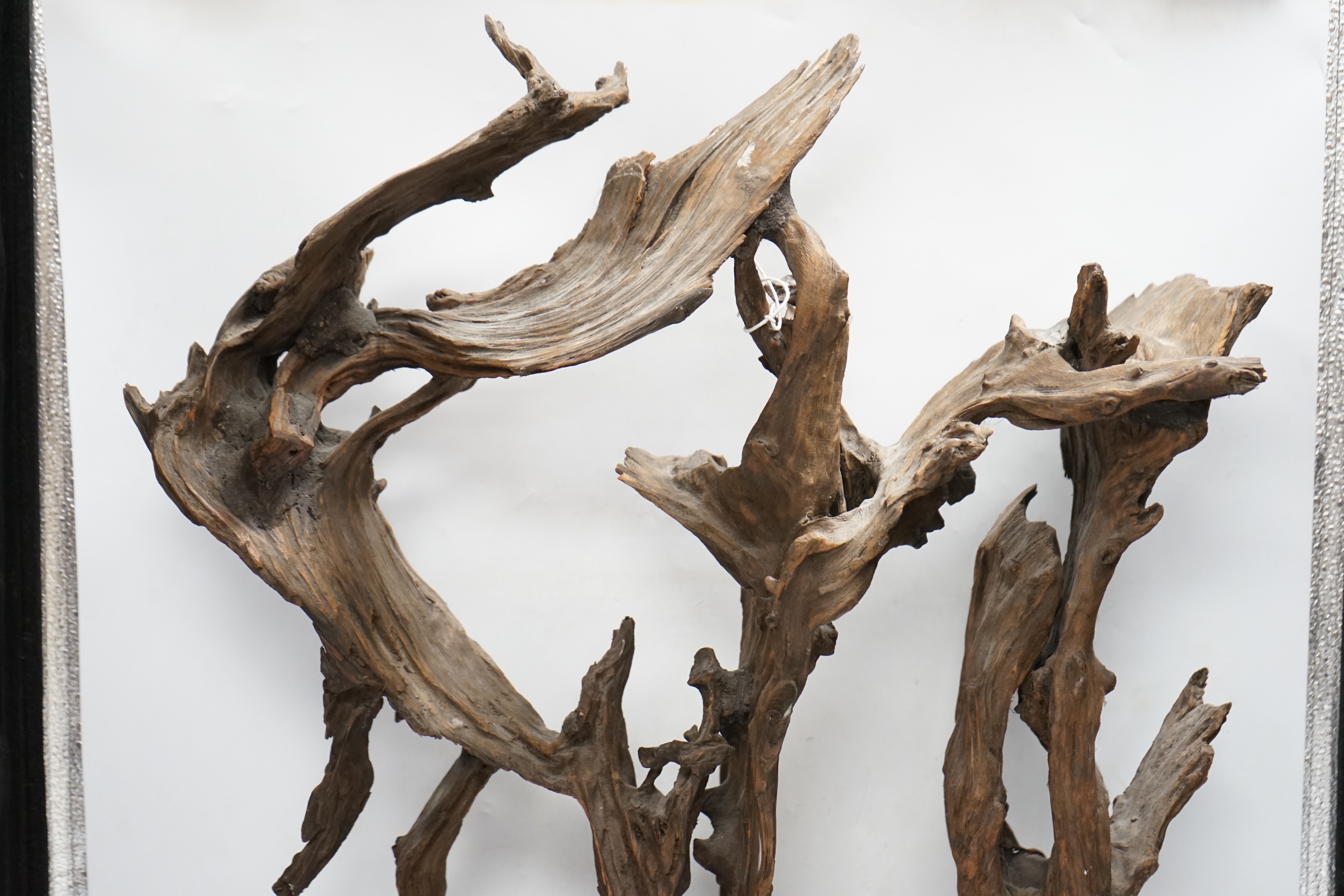 A naturalistic wood sculpture on stand, 66cm high